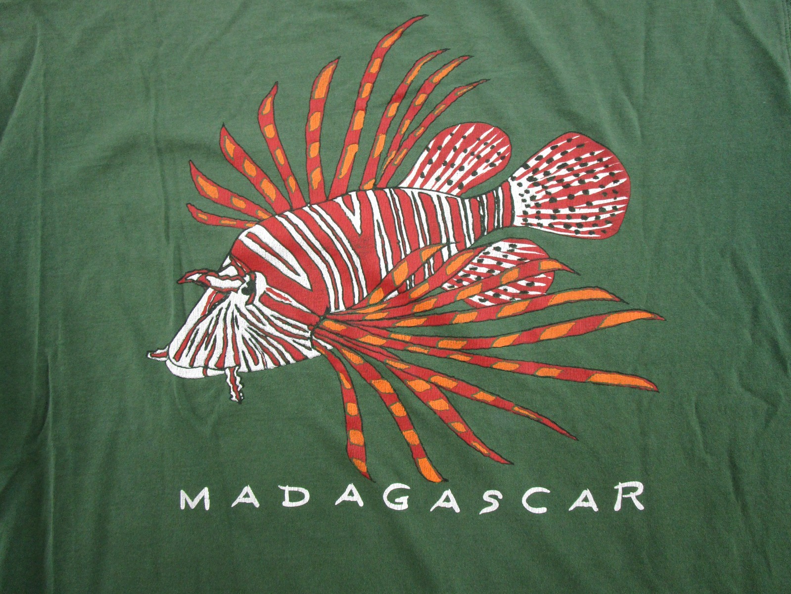 Baobab Company Madagascar Fish Tropical Graphic LS Shirt Size L Faded Read
