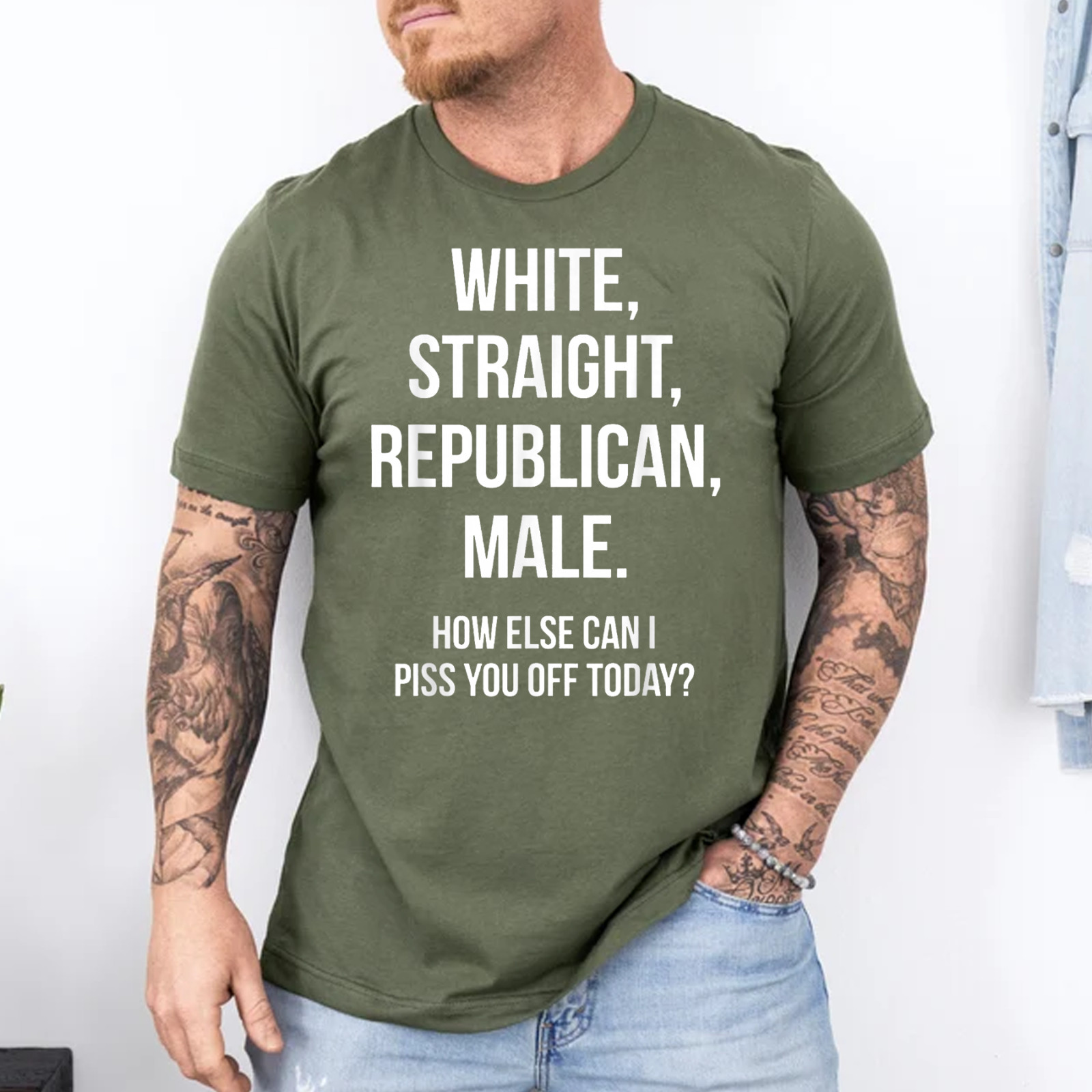 White, Straight, Republican, Male – Funny Republican T-Shirt T-Shirt