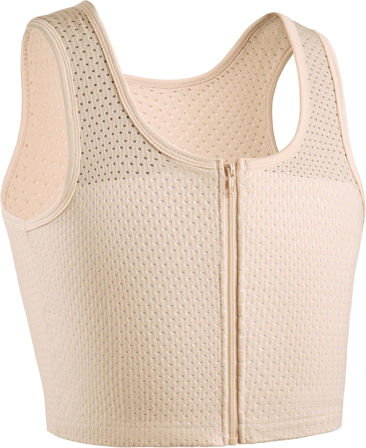 Chest Binder FTM Transgender Zip Up Binder Breathable Cool Fabric Tank Top