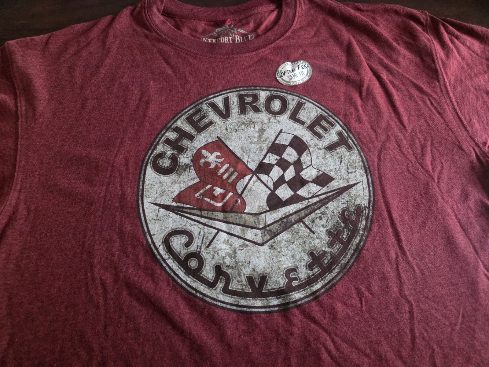 Corvette T Shirt Xl New -Newport Blue Soft Feel Built To Last