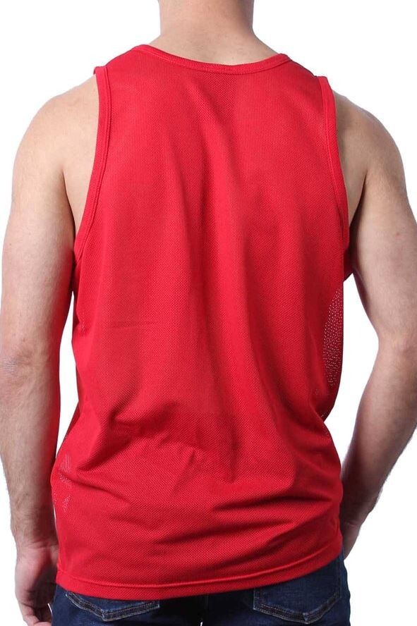 CELLBLOCK 13 TANK TOP, SIZE M, RED, 100% POLYESTER, MESH, FOR THE AUDAZ MEN