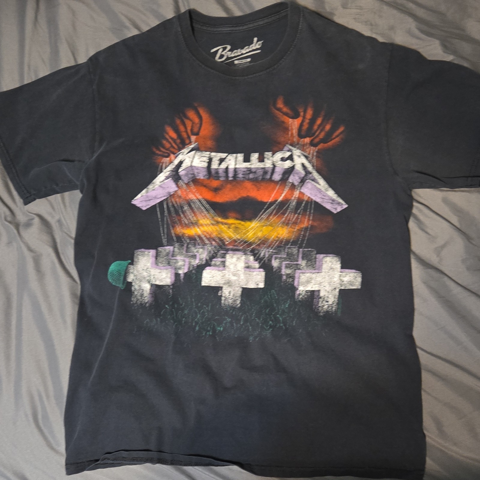 Metallica Master of Puppets-Men’s Black Crew Neck Short Sleeve Tee Size M