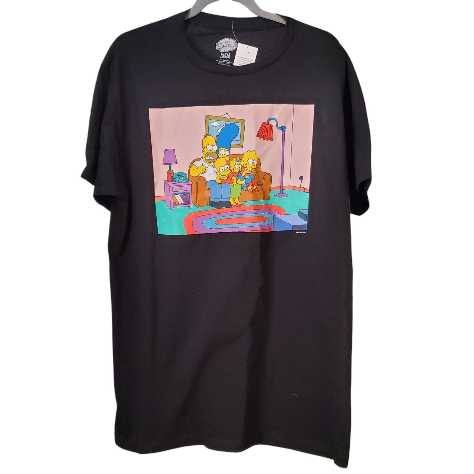 The Simpsons Men’s Graphic Tee Black Large Cotton Very Lightweight Easy care