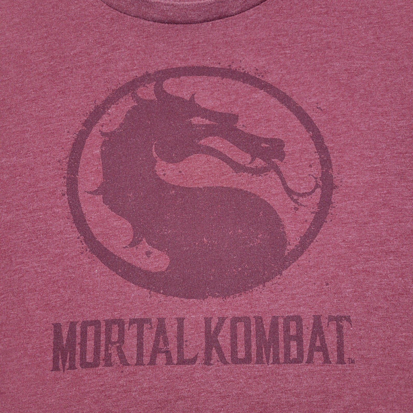 Mortal Kombat Klassic Short Sleeve Shirt Mens 2XL Red Cotton Dragon Logo Graphic