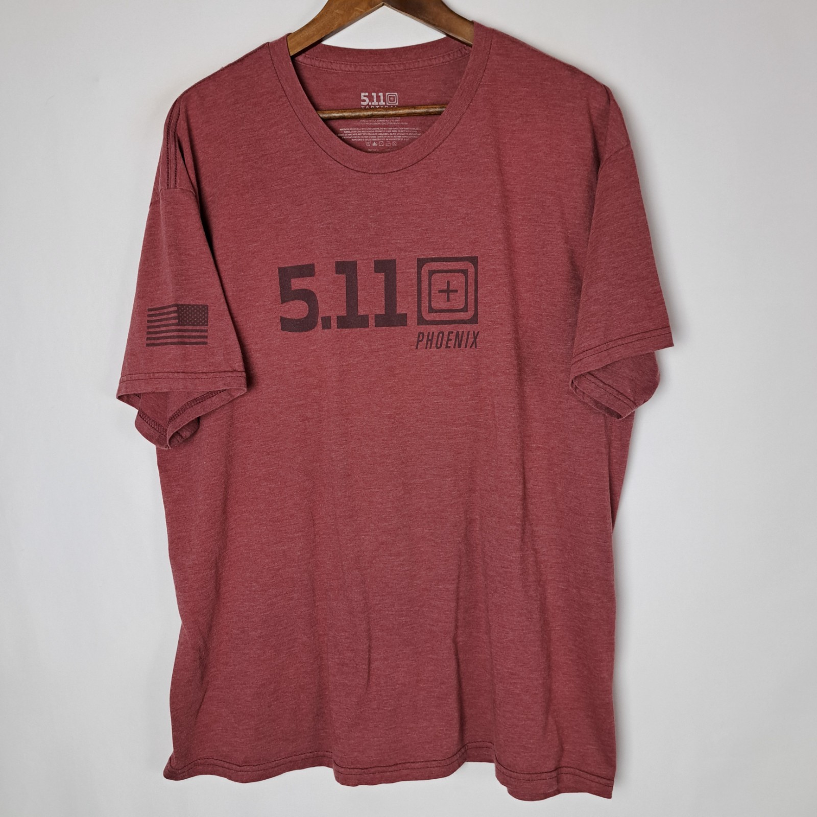 5.11 Tactical T-Shirt Mens XL Red Short Sleeve “PHOENIX” American Flag