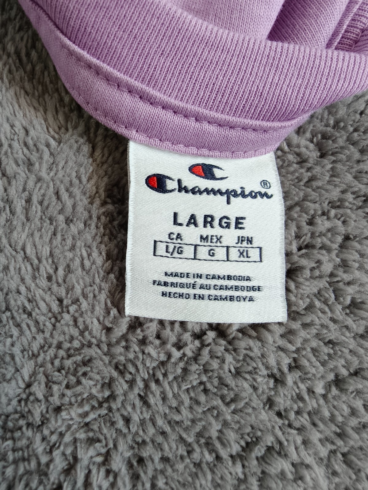 Champion T-shirt L Pink Antique T-shirt Big Logo Spellout Embroidered Shirt