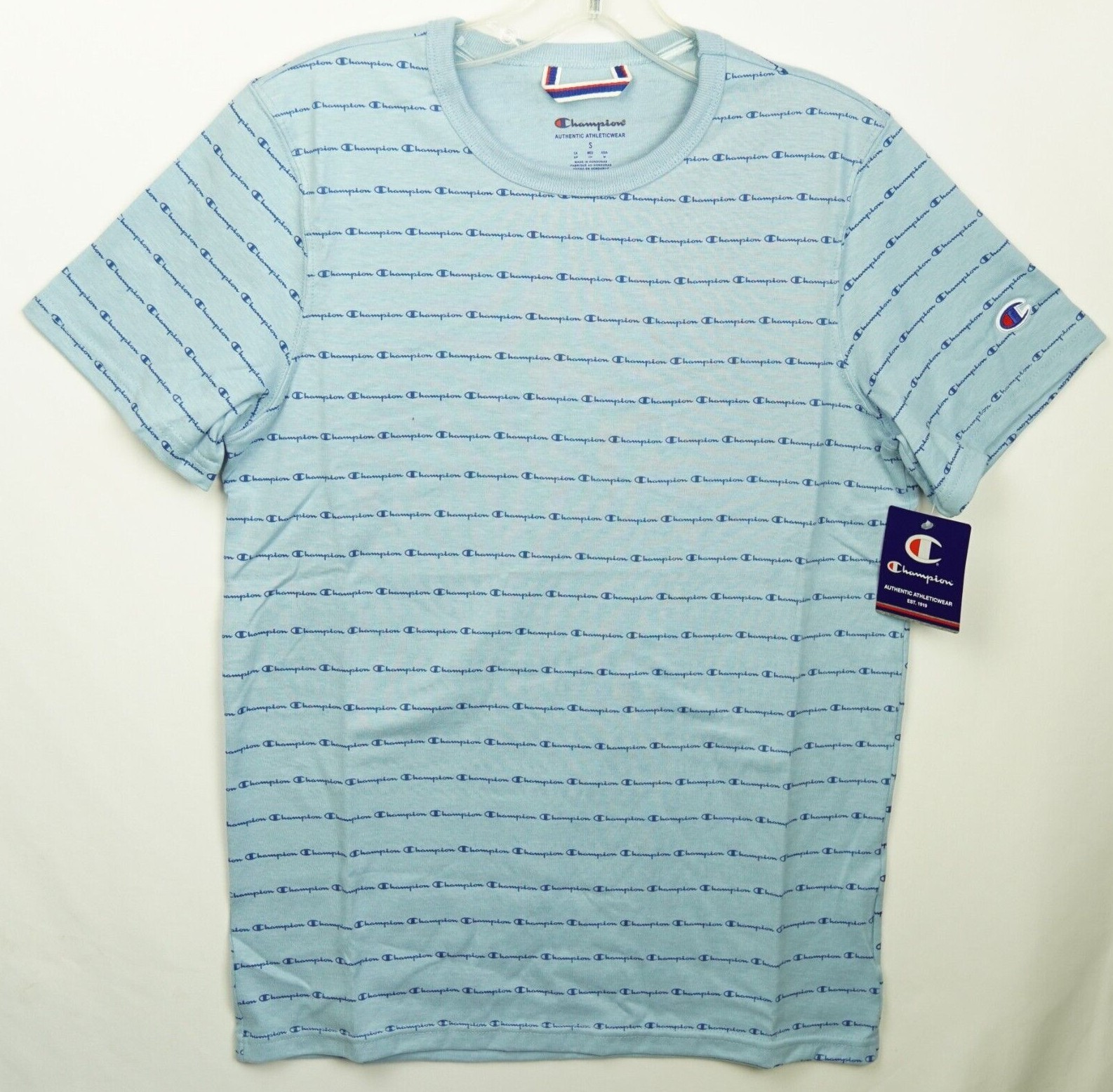 Champion Men’s Blue Sportstyle Logo Cotton T-Shirt