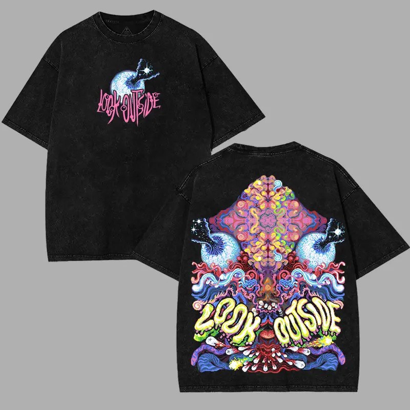 Look Outside Game acid Graphic Tee Streetwear T-Shirt
