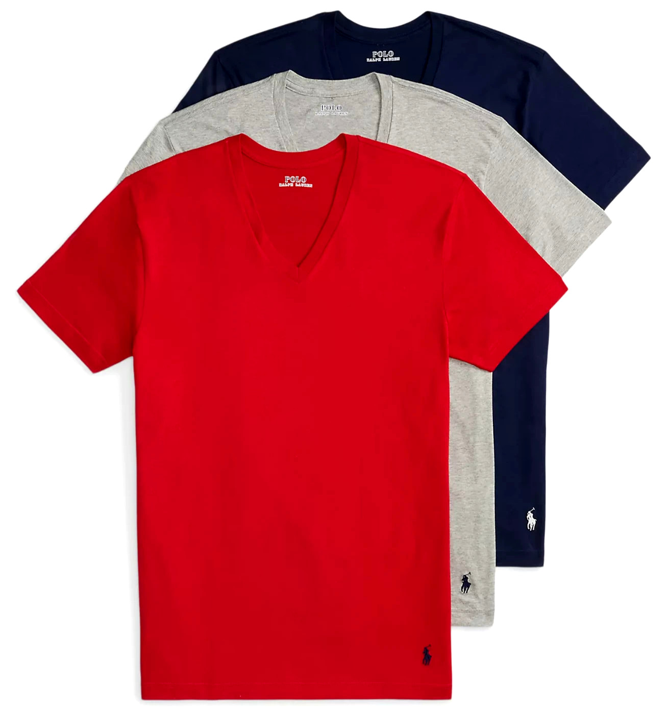 Polo Ralph Lauren V-Necks T-Shirt Three Classic Fit size M or L Cotton $49