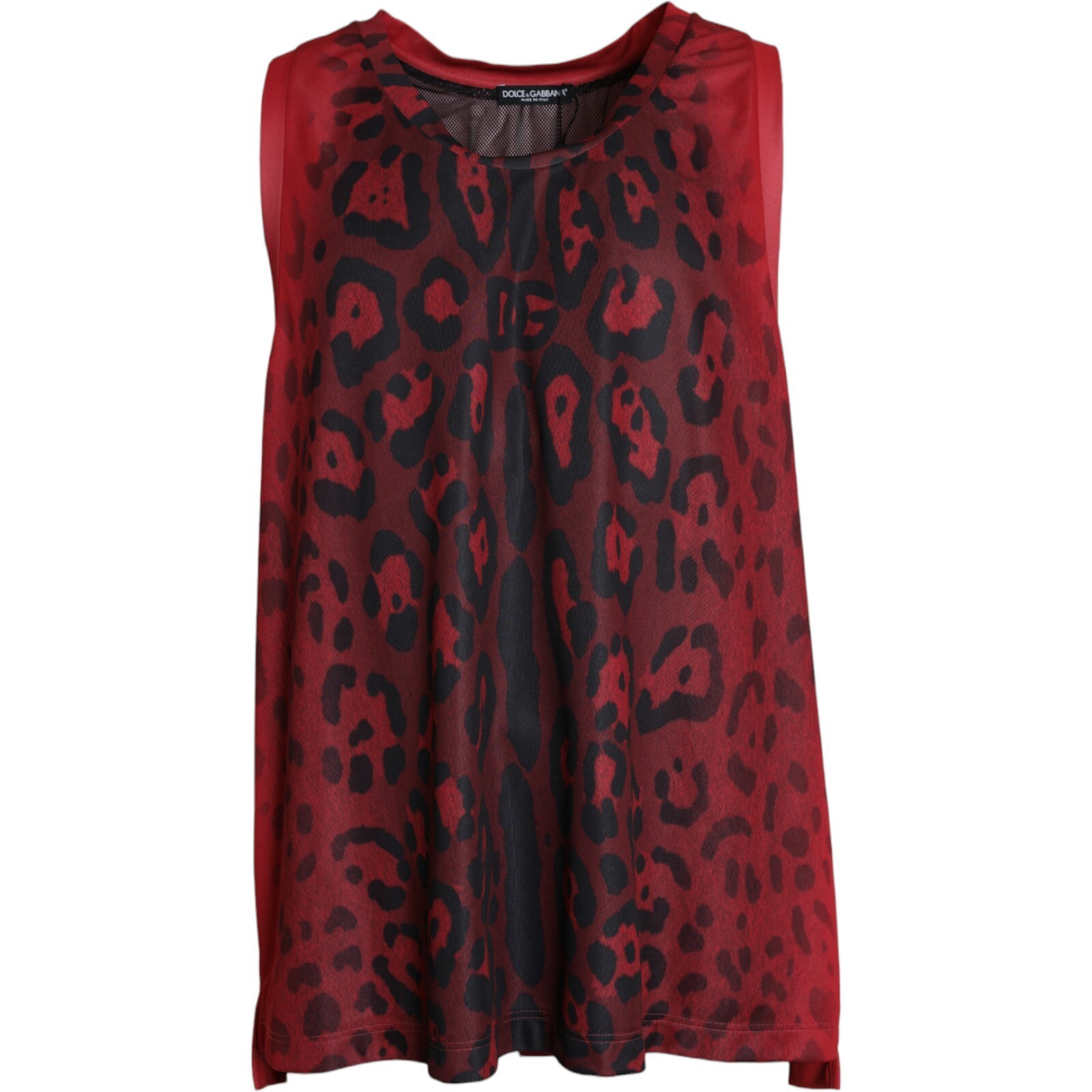 DOLCE & GABBANA T-shirt Red Leopard Print Sleeveless Men Tank s. XL RRP 1350usd
