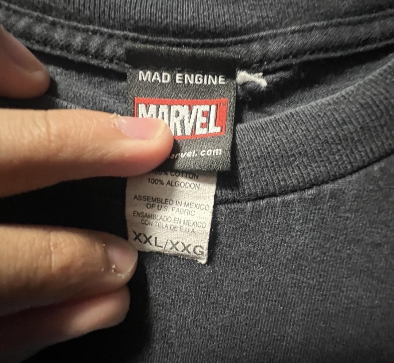 Mad Engine Marvel Spider-Man Graphic Print Crew Neck T-Shirt Black/Blue Men 2XL