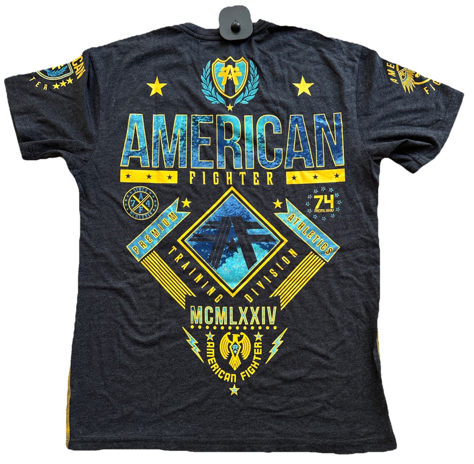 American Fighter Mens T-Shirt LANDER Athletic Biker GYM Black MMA Size 3XL New