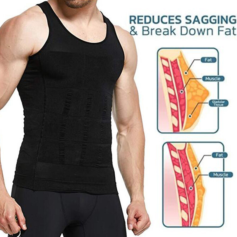 Men’s Slimming Vest Abs Abdomen Compression Shirt Workout Tank Tops Body Shaper