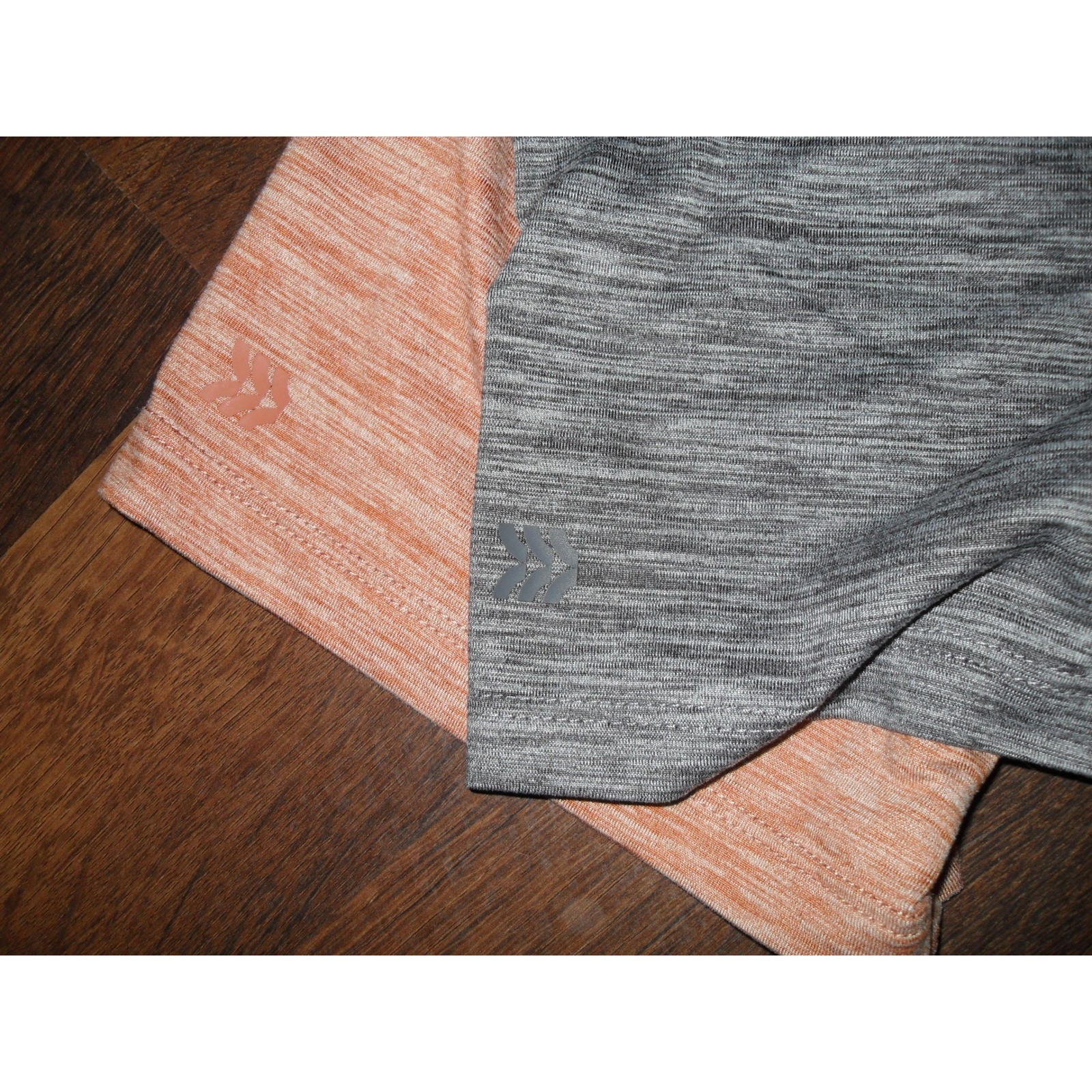 All in Motion Performance Workout Shirt Mens Large Space Dye Gray Orange 2 Pack