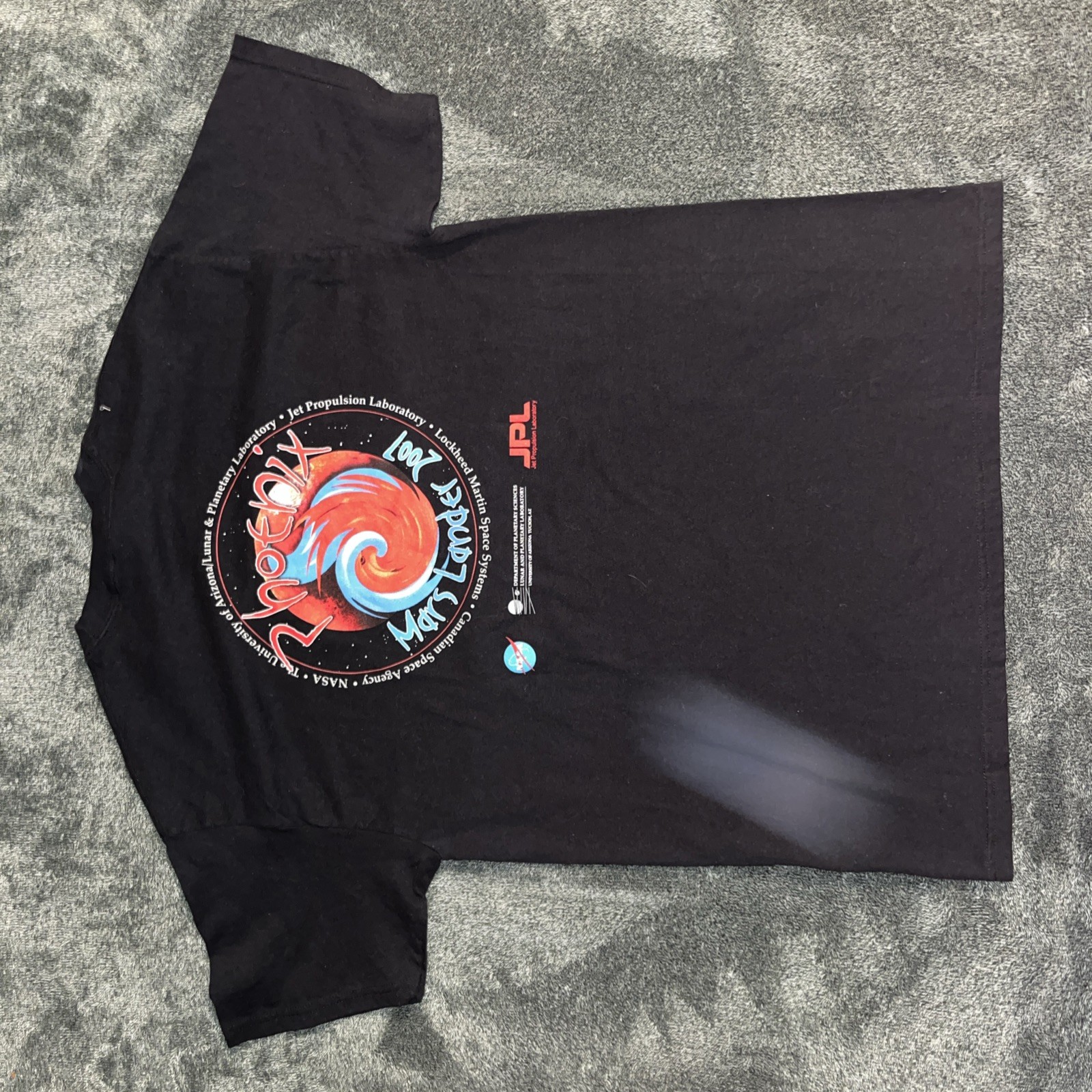Phoenix Mars Lander 2007 NASA X Jpl Black Crew Neck T Shirt Hanes Beefy Large