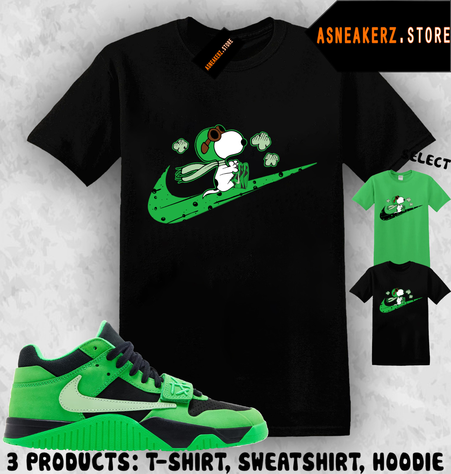Tee Shirt Matching CJ1 T-Rexx Jumpman Jack Green Spark Match Sneaker S Dog Fly
