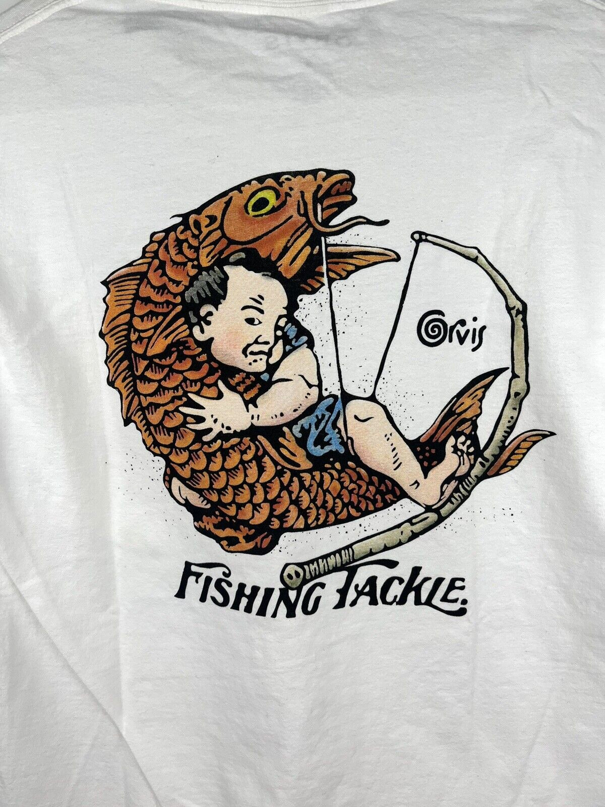 New Orvis Mens Pocket T Shirt Fishing Tackle White Mens Small Graphic Print