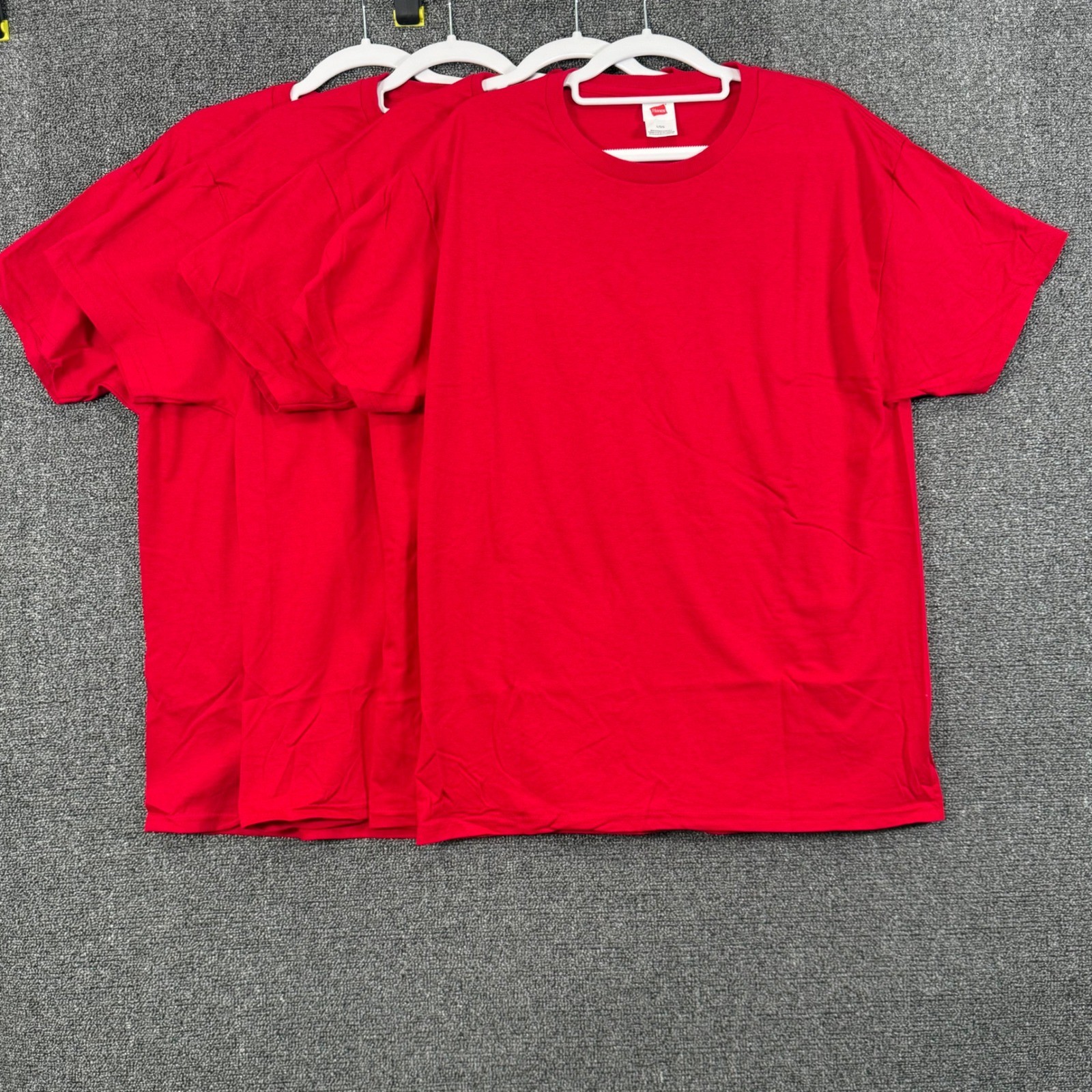 Hanes Mens Large 4 Pack T Shirt Deep Red Cotton Crew Neck Basic Essentials Tee