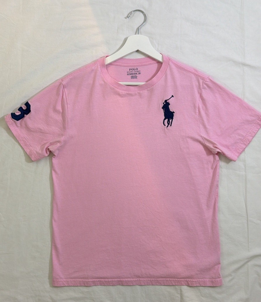 Polo Ralph Lauren Mens Pink Big Pony Crewneck T-Shirt Short Sleeve #3 XL 18-20