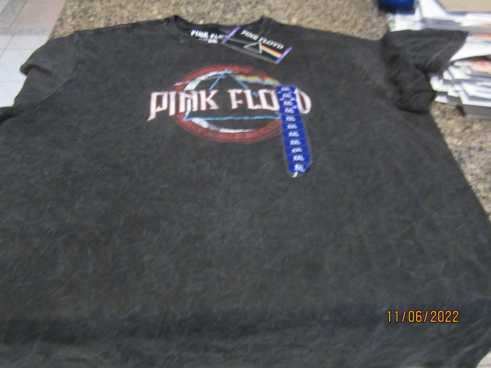 Pink Floyd Tie-Dyed T-Shirt – Gray – 2XL – New!
