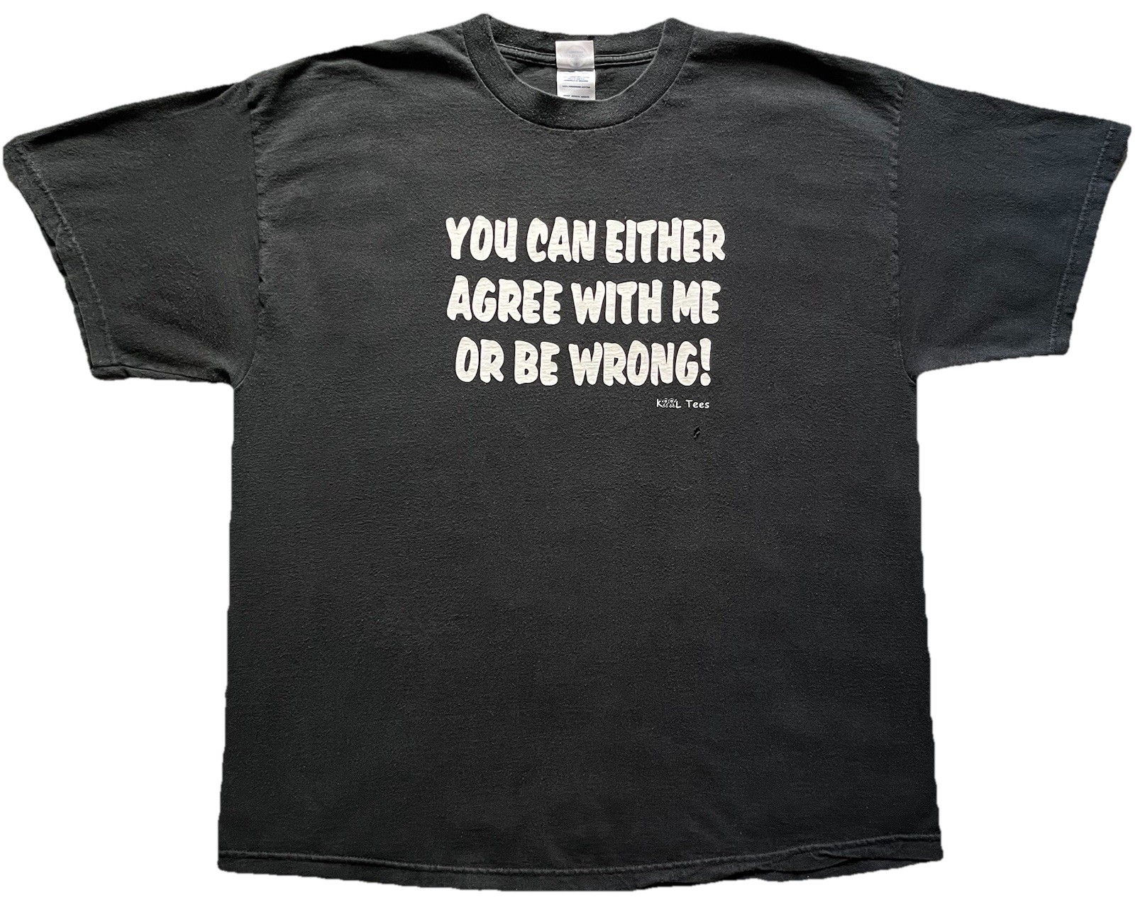 Vintage 90s 2000s You Can Either Agree With Me Or Be Wrong T-Shirt Black Size XL