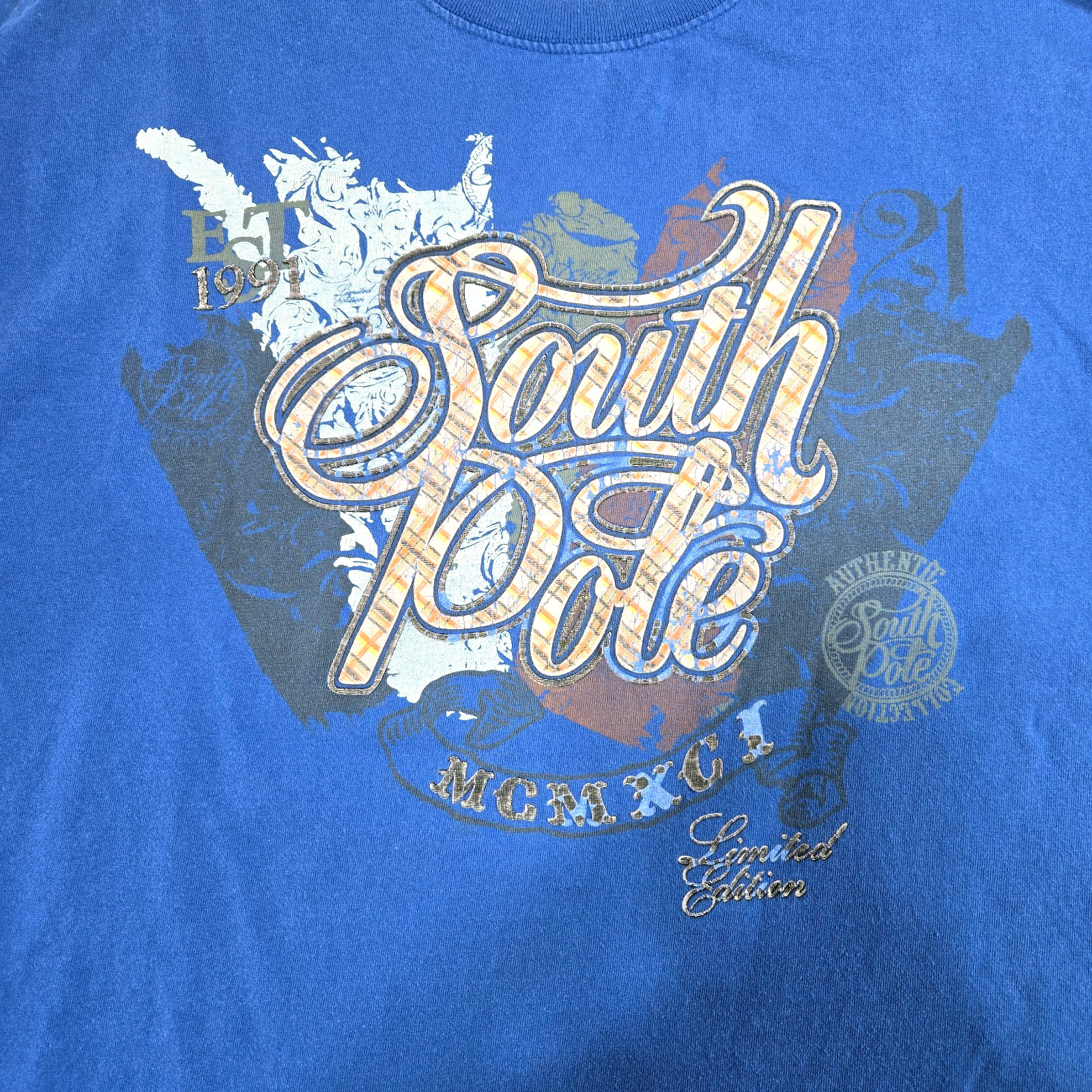 Southpole Mens XXL Blue Authentic Collection Limited Edition MCMXCI Hip Hop Y2K