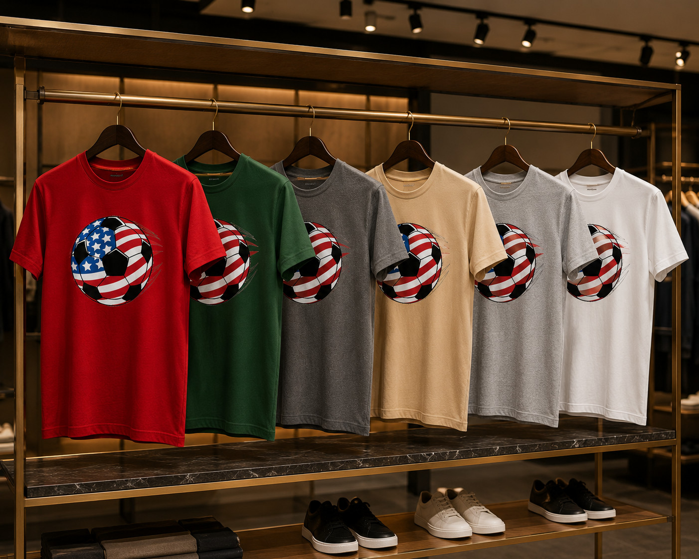 USA Flag Soccer Ball Shirt American Patriotic Football Fan Tee 2026 Unisex