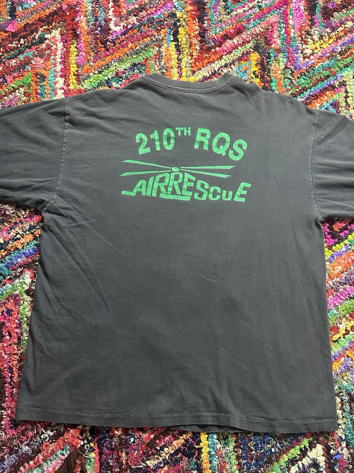 Vtg Alaska Air Rescue 210th RQS Long Sleeve T-Shirt Mens XL USA Jolly Green ANG