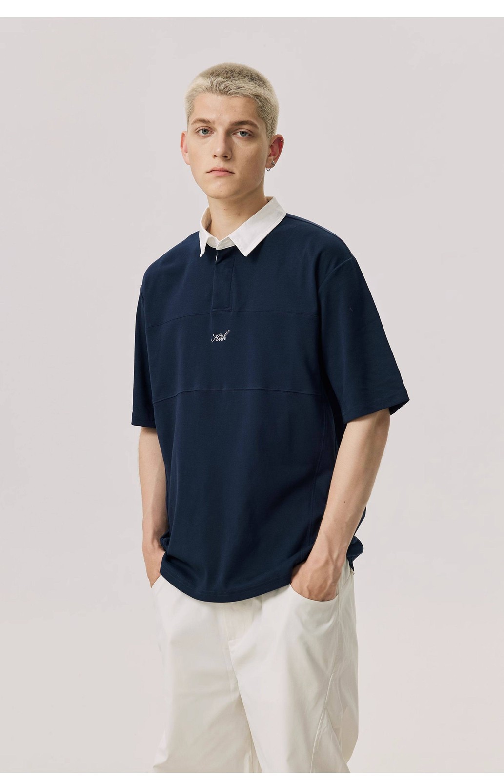 KITH Embroidered Patchwork Polo Shirt Men Summer Cool Casual Top