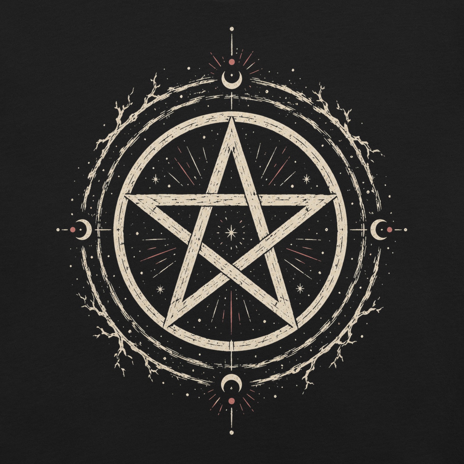 Pentacle Witchcraft T Shirt Occult Pagan Symbol Black Cotton Unisex Tee XS-5XL