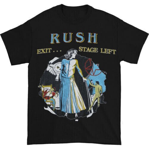 Rare!! Rush Exit Stage Left 1981 Black Vintage T-Shirt Great Gift Idea S-5XL