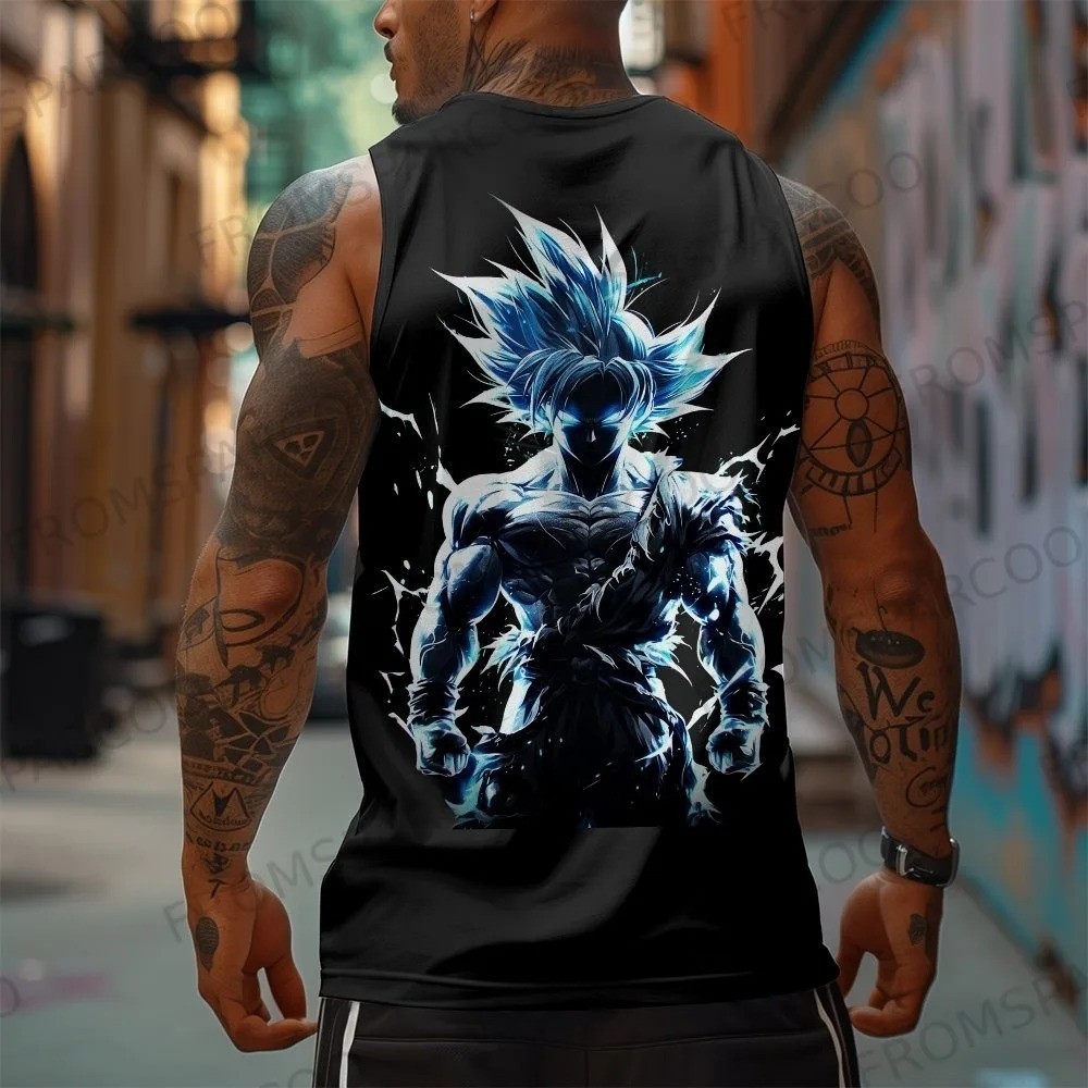 Ball Goku Anime Printed Pure Cotton Tank Top American Men’s and