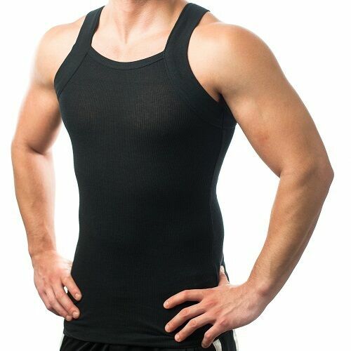 Different Touch Men’s Medium-3X G Style Tank Top Muscle Ribbed A Shirt 4 pack