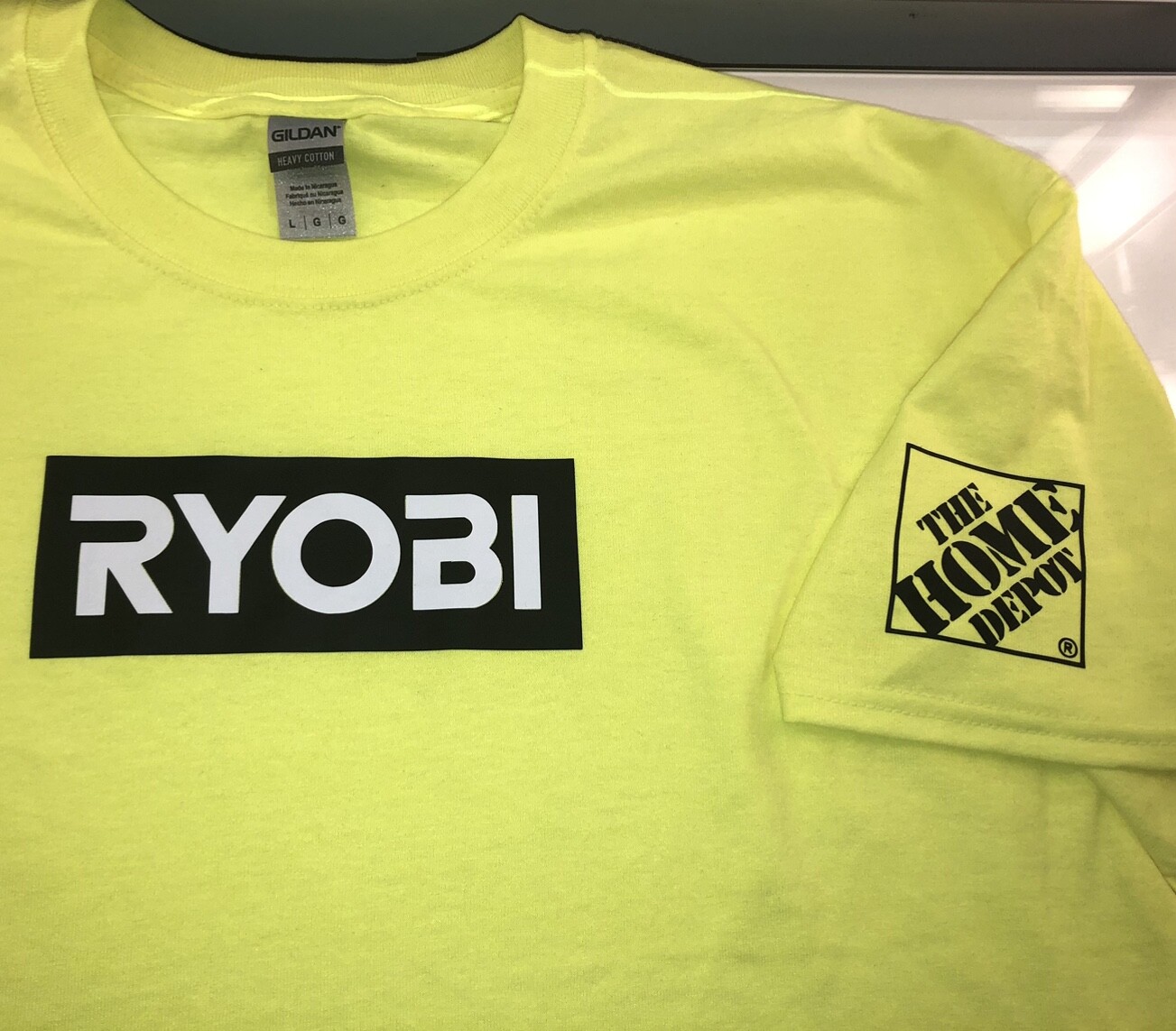 Ryobi T-shirt custom with Home Depot logo (S-2XL)