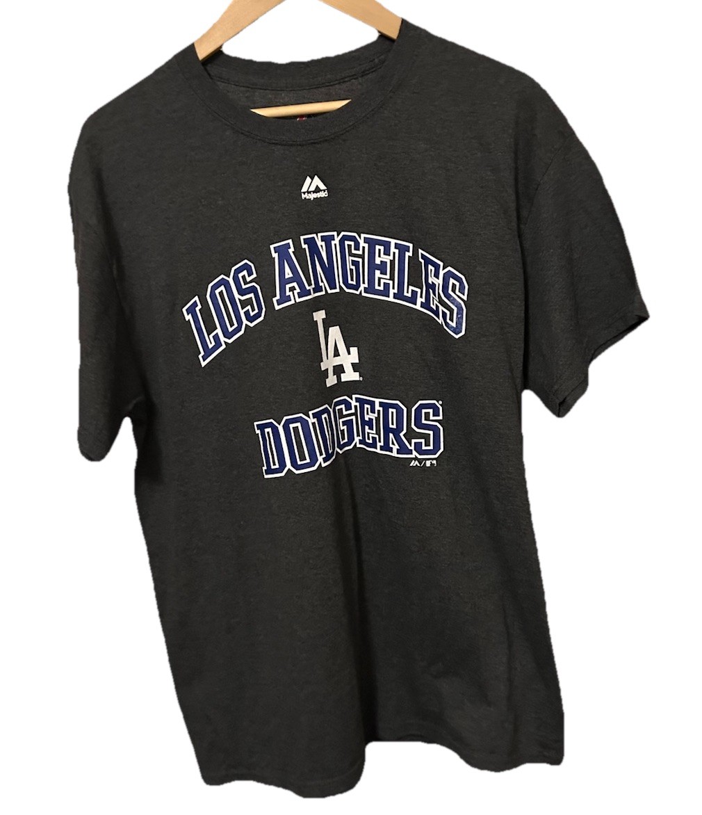 Los Angeles Dodgers Men’s Size Large Charcoal Gray Short Sleeve Logo T-Shirt 333