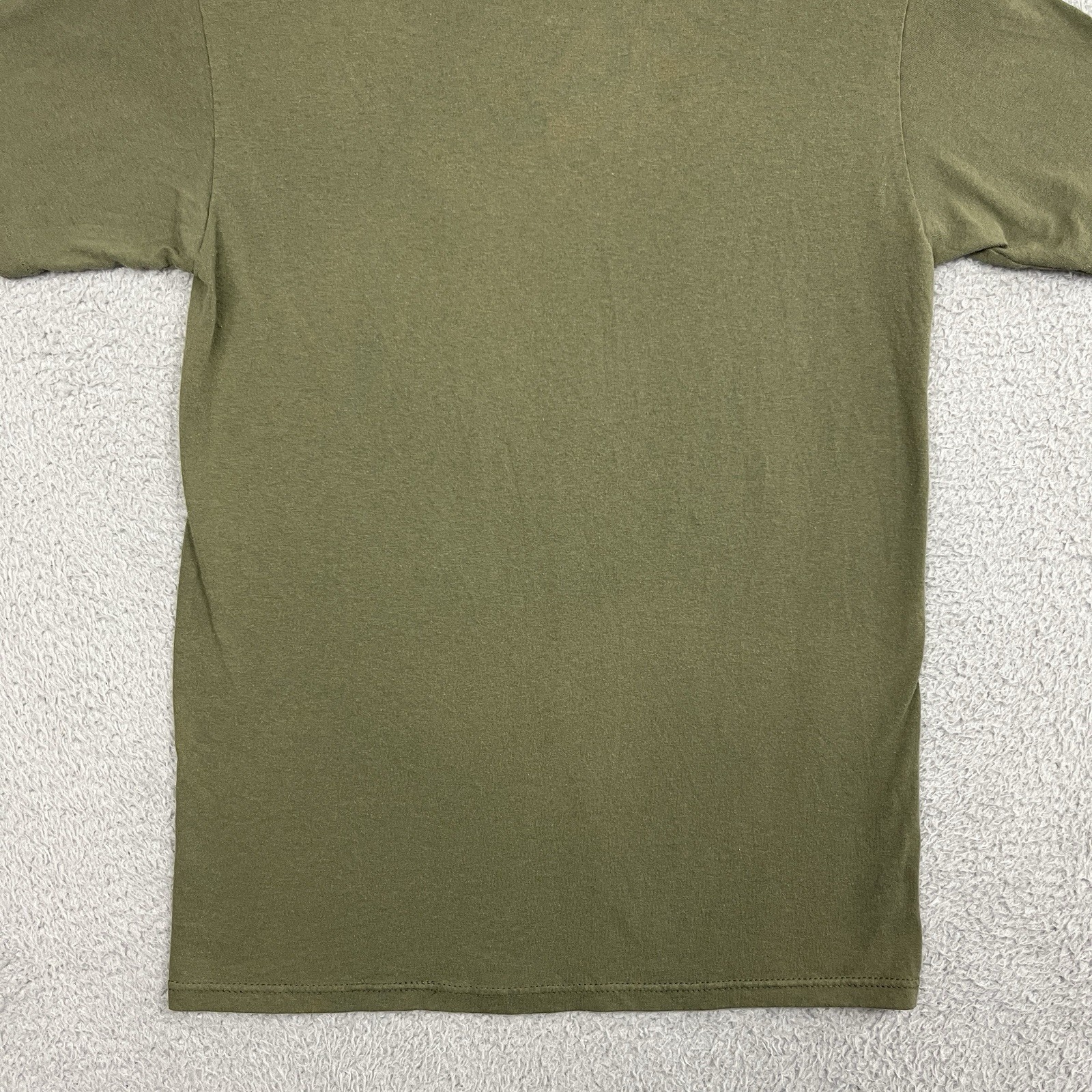 VTG Soffe T Shirt Tag M 17.5” PTP Single Stitch Sleeve Army Green Olive Military