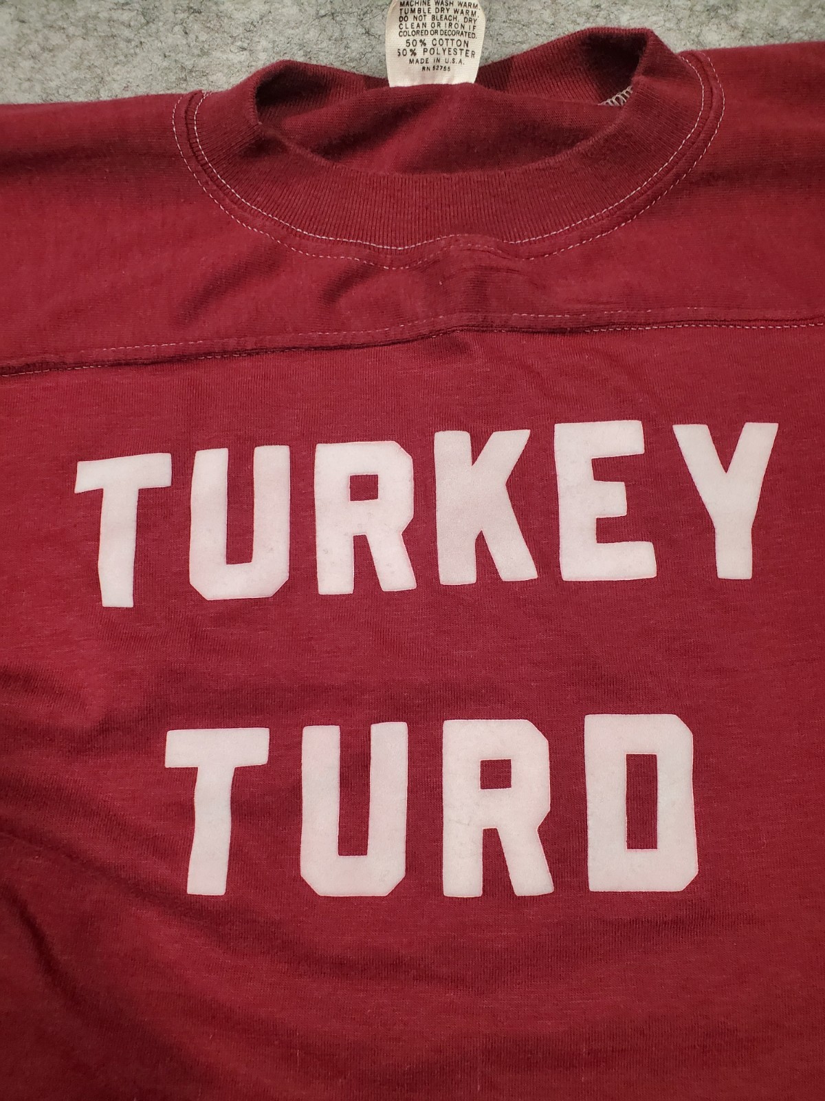 VTG 70s 80s USA Downerwear Mens Shirt Size Large “Turkey Turd” Short Skeeve