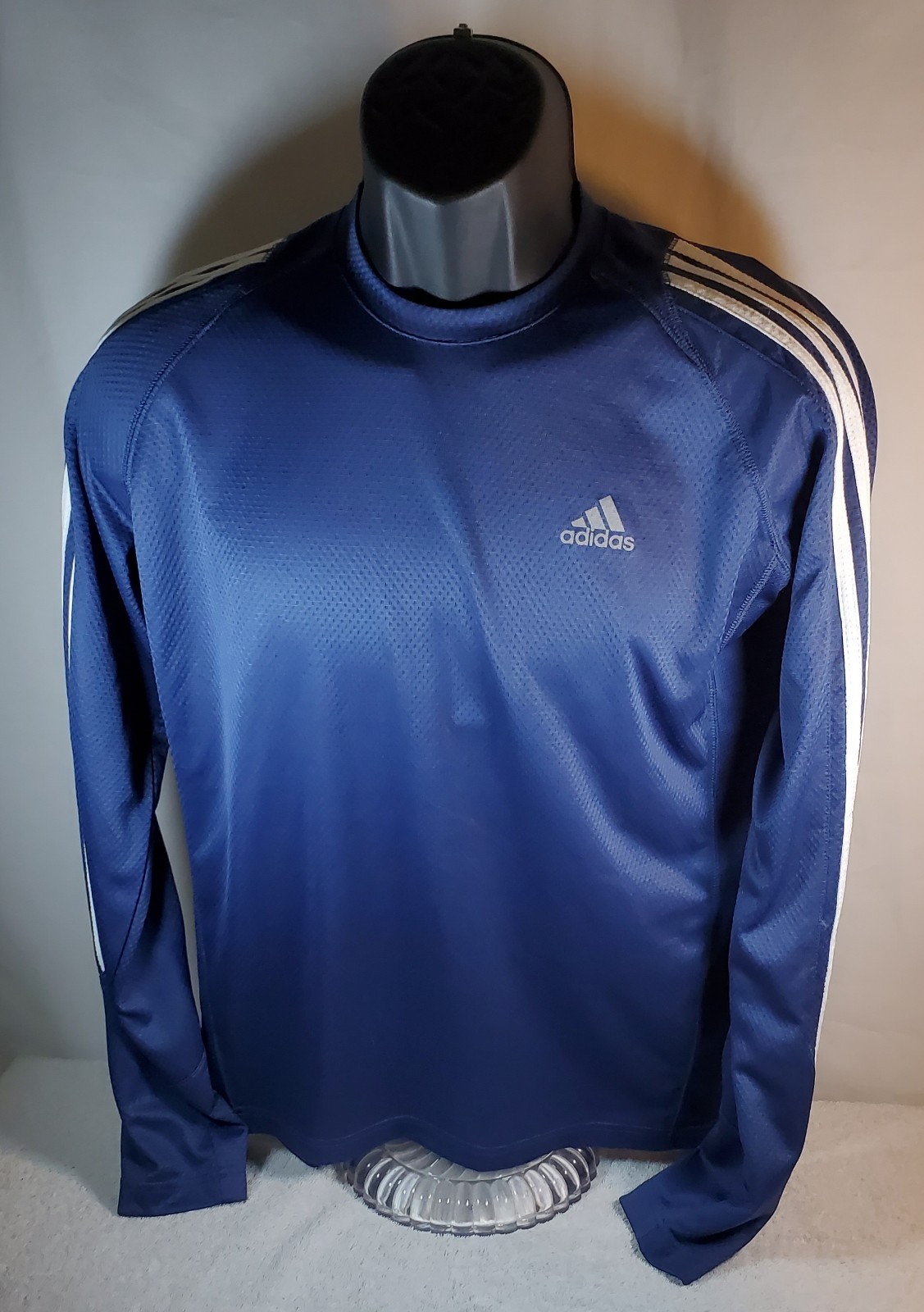 Adidas Climacool Performance Response LS Shirt Men’s Blue 3 Stripes Medium