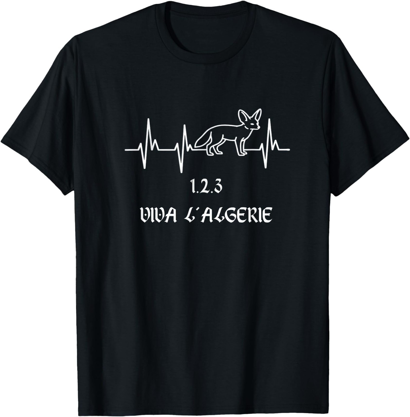 Algeria Soccer Heartbeat Football Pulse Graphic Fennec Pride T-Shirt