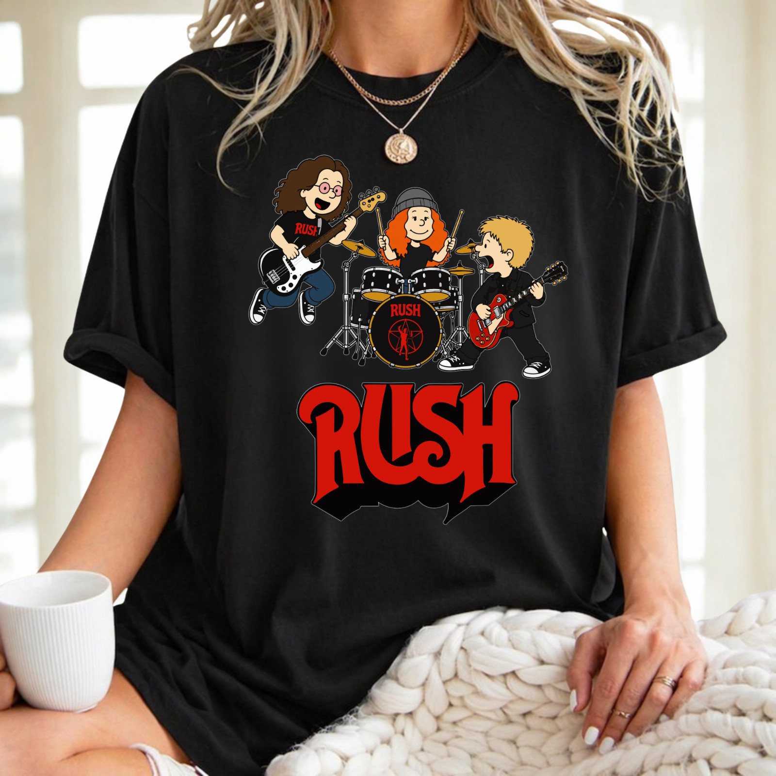 RUSH Cartoon Shirt, Peanuts Style Progressive Rock Tee, Music Fan Gift