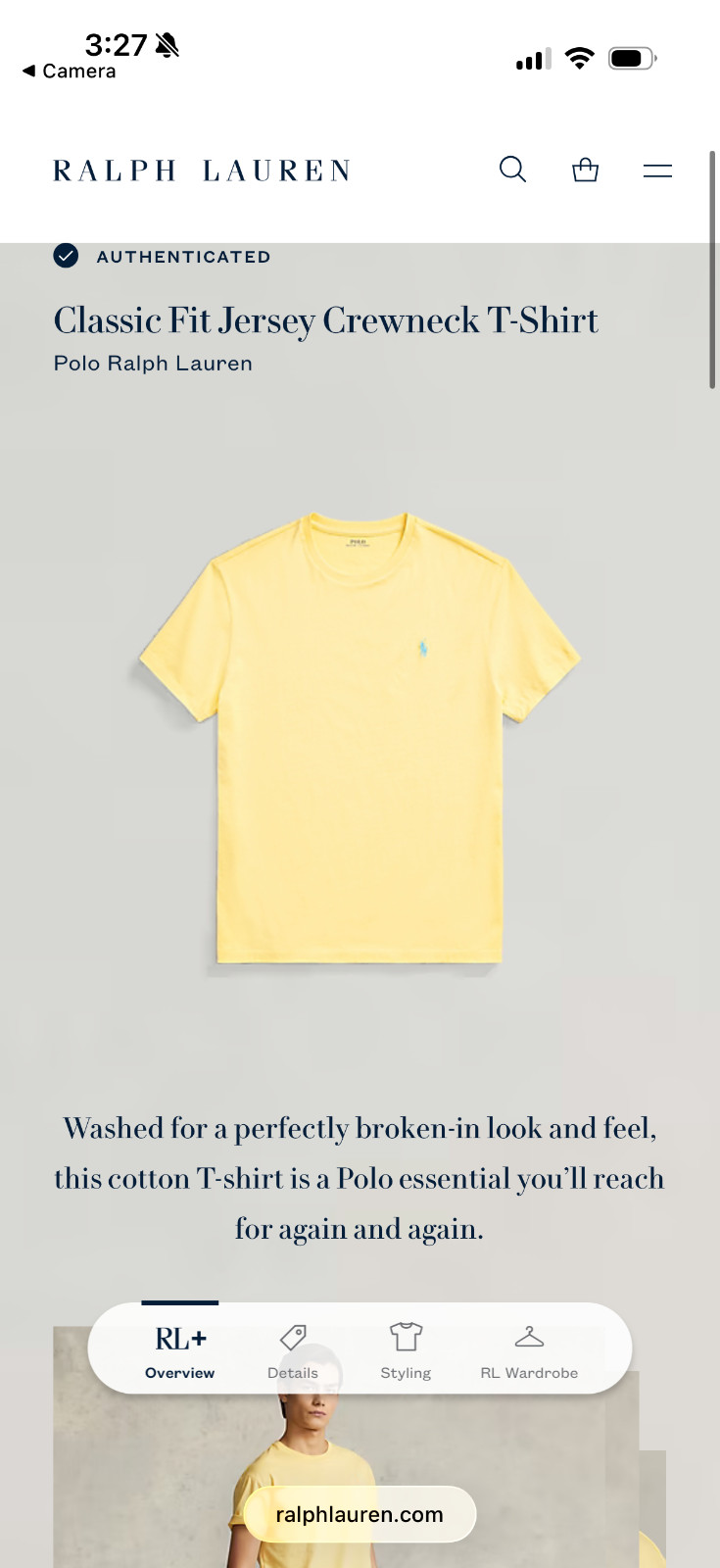Polo Ralph Lauren Classic Fit Short Sleeve Cotton T shirt Yellow Men’s Sizes