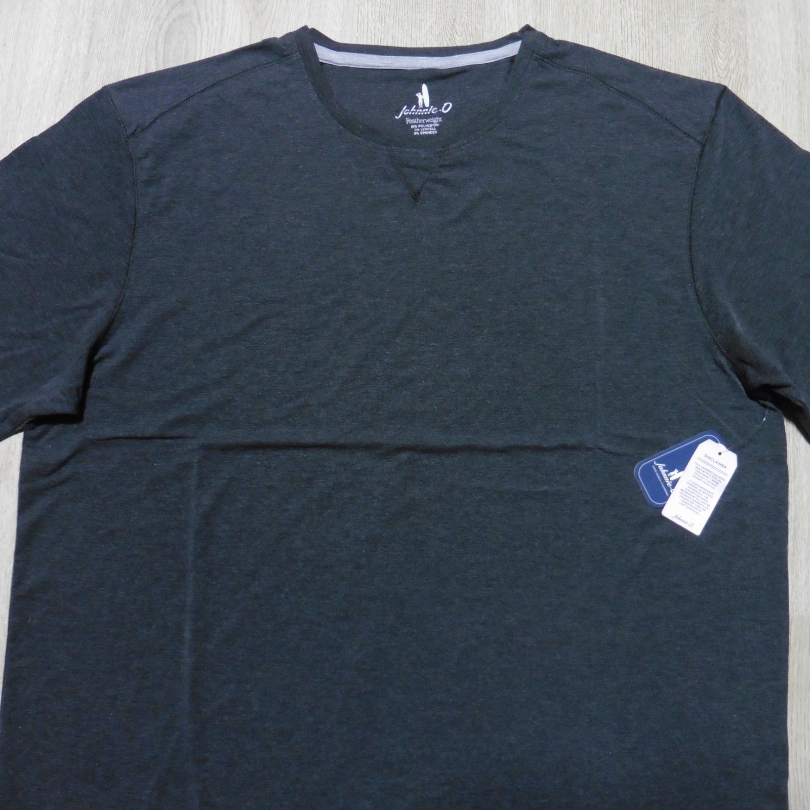 JOHNNIE-O Mens M MEDIUM COURSE T SHIRT PERFORMANCE SHORT SLEEVE HEATHER BLACK