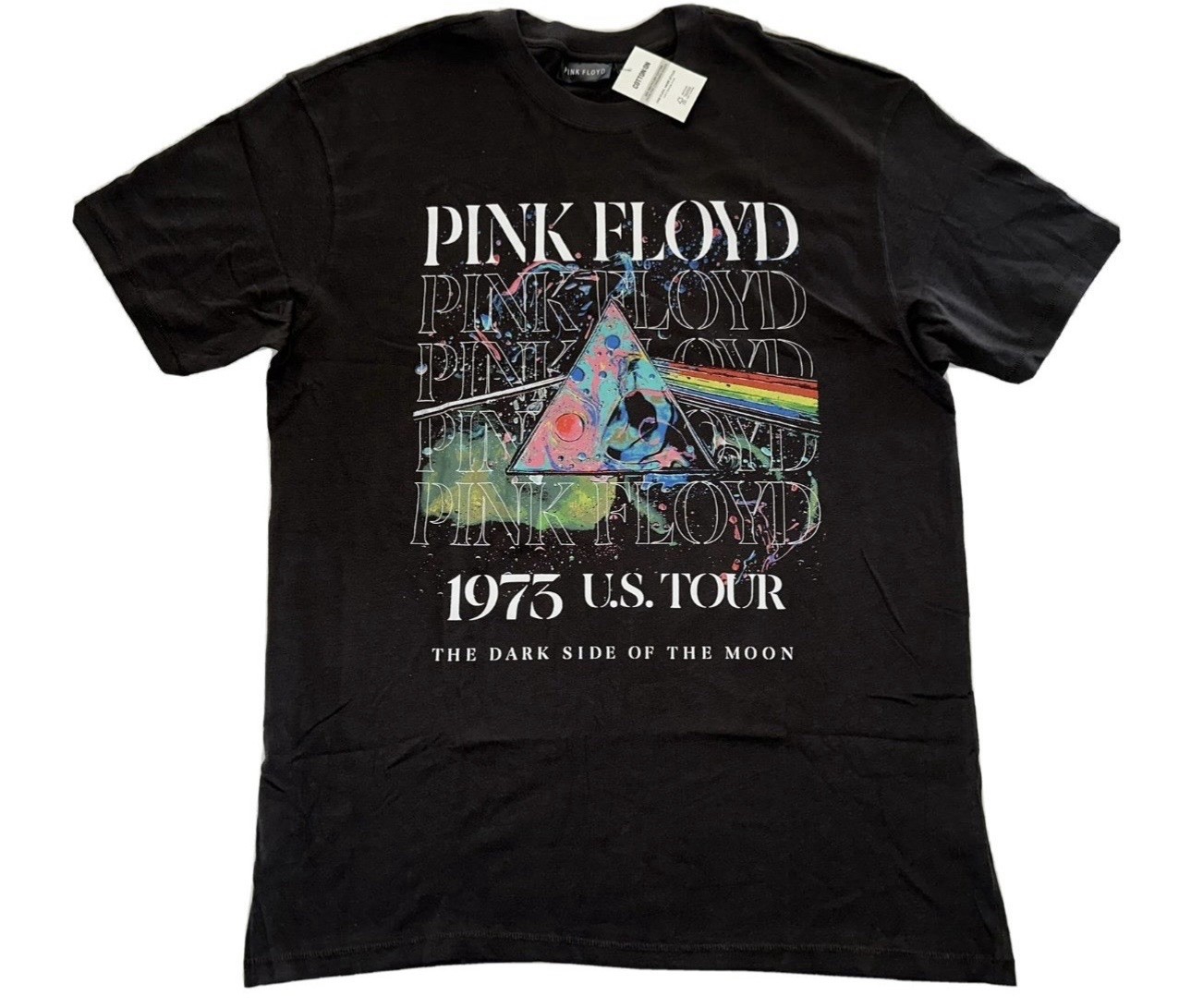 Pink Floyd 1973 US Tour T Shirt Mens Large Black New The Dark Side Of The Moon