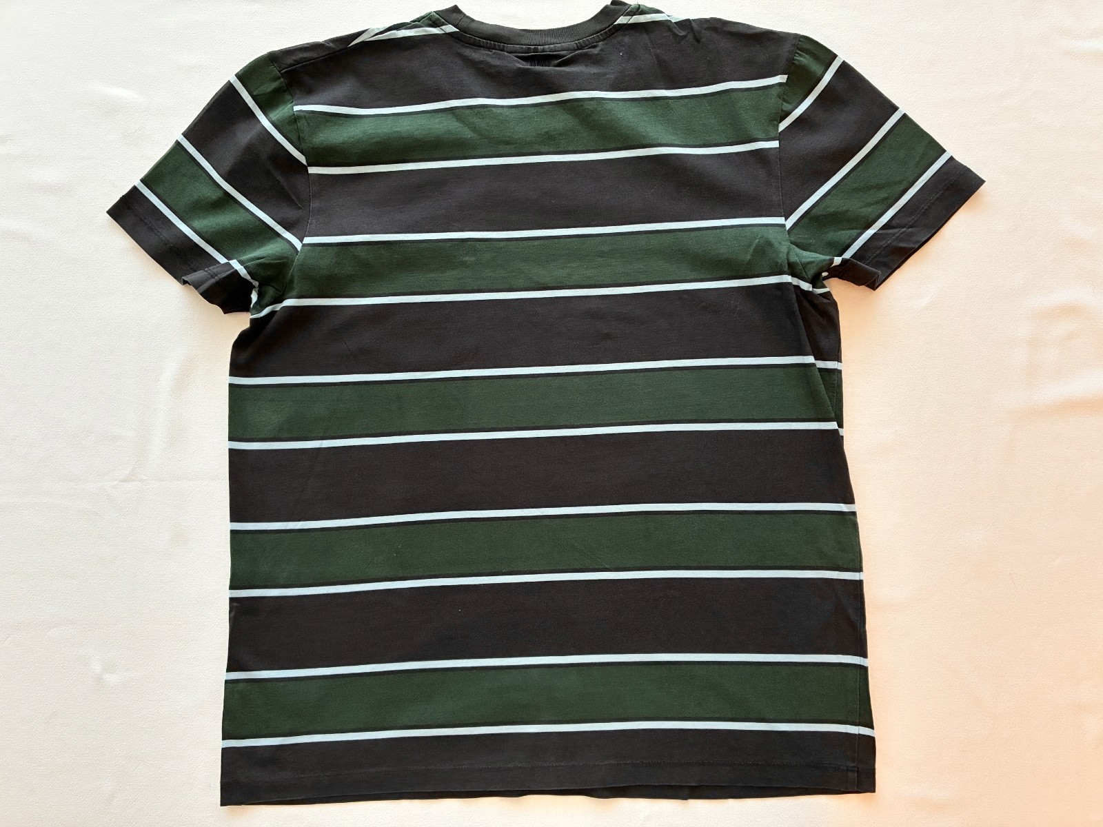 AMI Paris Blue and Green Striped T-shirt