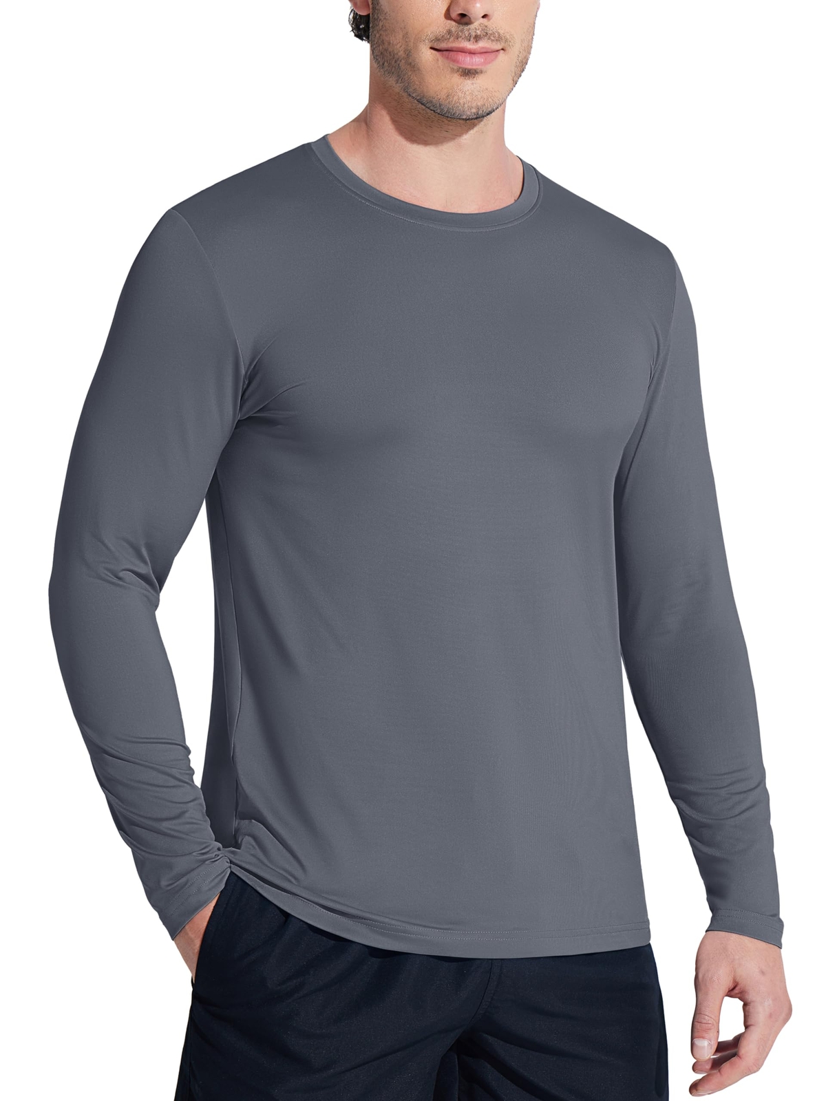 Mens UV Protection UPF 50+ Shirts Long Sleeve Sport Casual Workout Beach T-Shirt