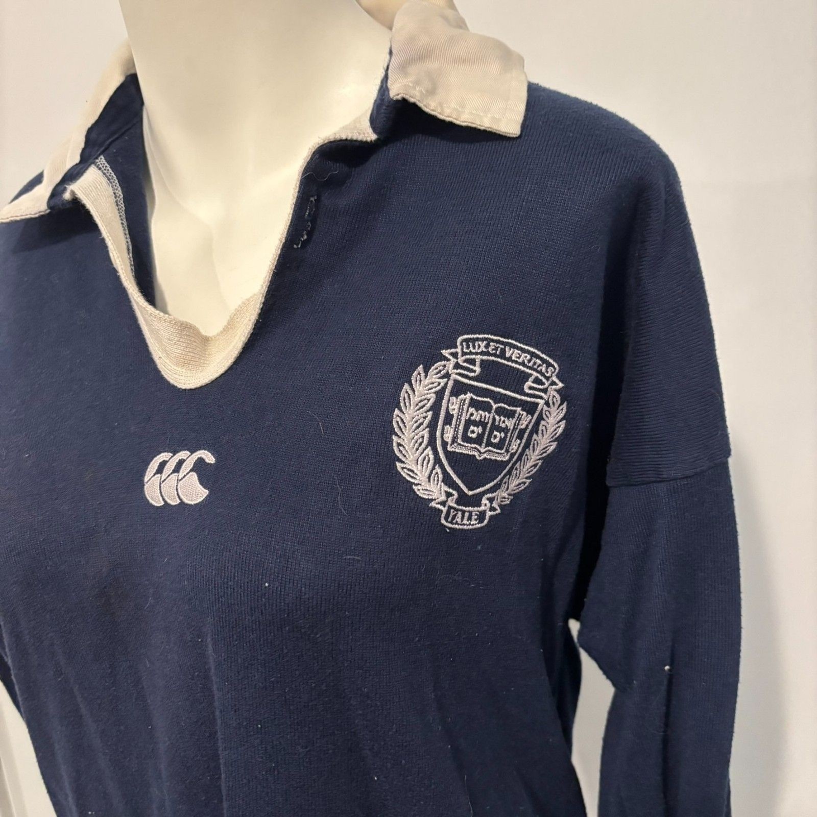 Vintage Canterbury of New Zealand Made in South Africa Navy Blue Rugby Shirt