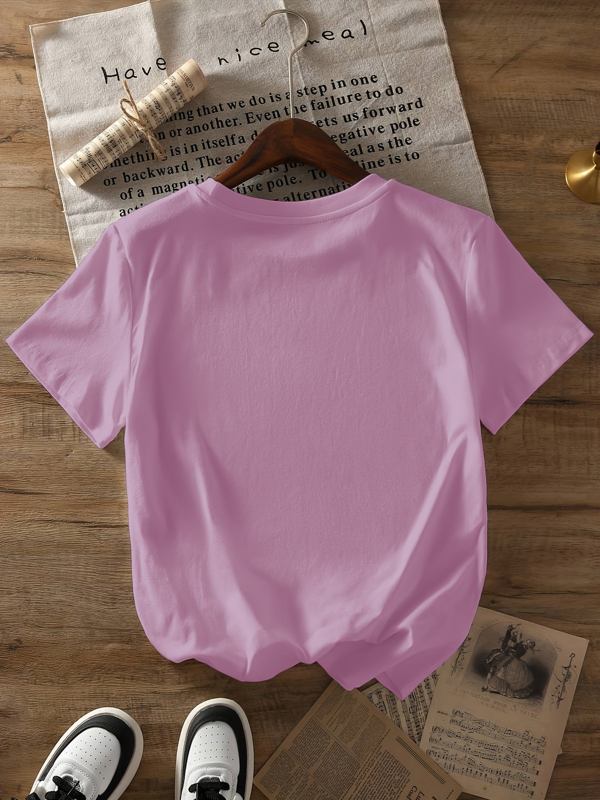 Women Love Print T-shirt Short Sleeve Crew Neck Casual Top Summer Women’s Shirt√