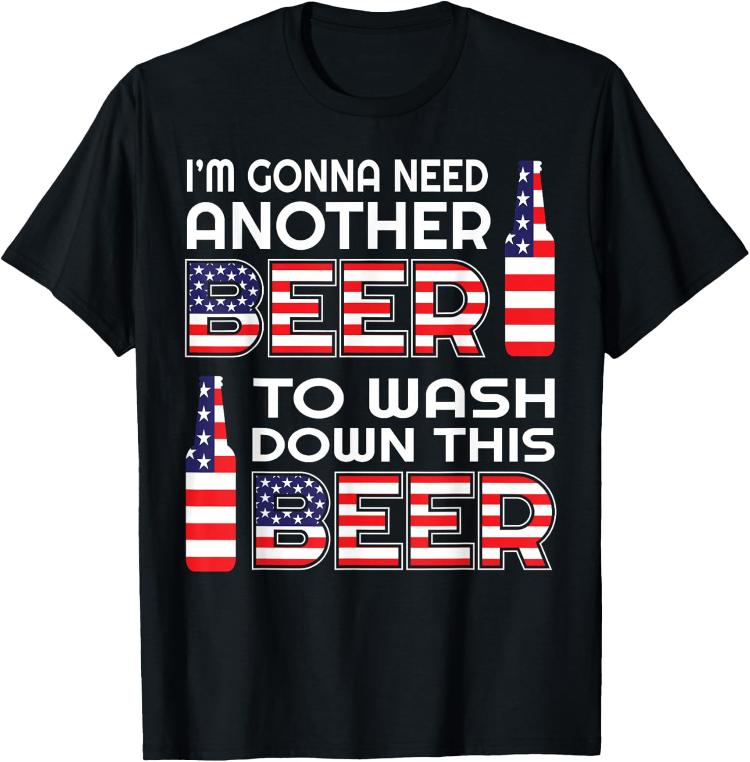Funny Beer Drinking USA Flag 4th of July T-Shirt T Shirt