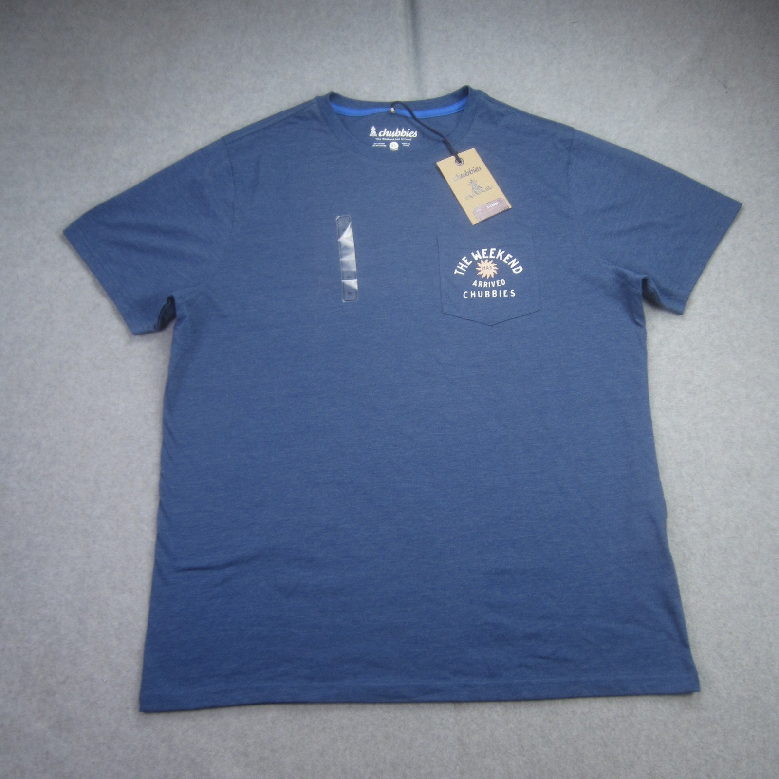 Chubbies Shirt Mens XL Blue The Weekend Has Arrived Pocket Crewneck Preppy