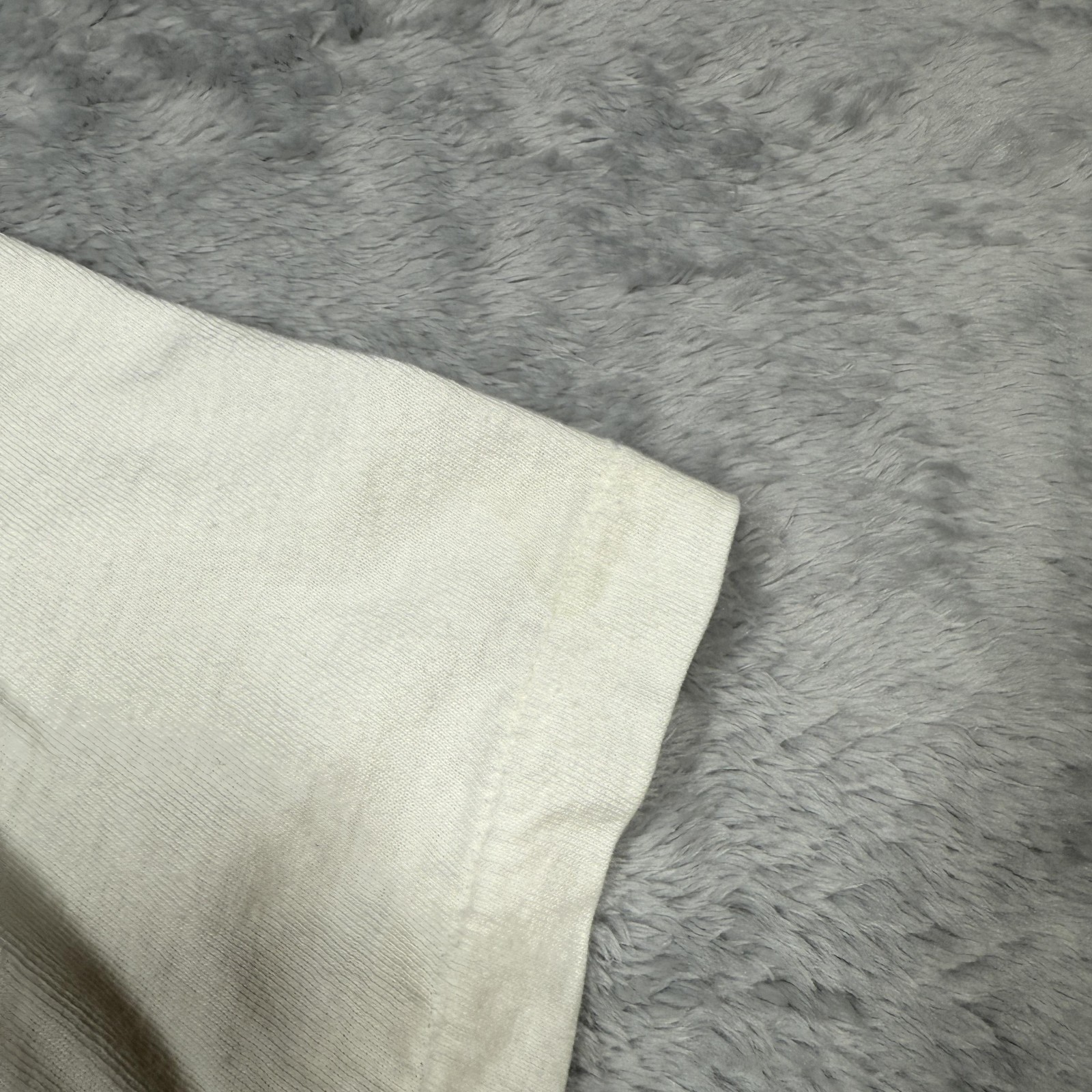 Vintage Sears Shirt Mens Large White V Neck Single Stitch Thin Stained 80s